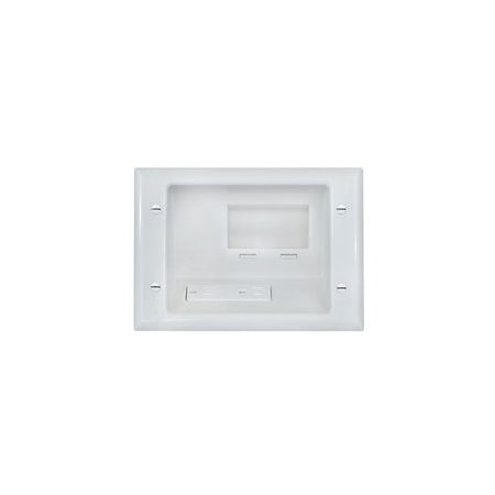 Cable Wholesale Recessed Low Voltage Mid-Size Plate w/ Duplex Receptacle, White 45-0071-WH